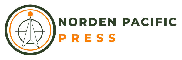 Norden Pacific Press logo - compass rose icon with company name